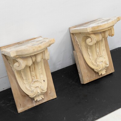 Antique 19th Century Carved Stone Corbels