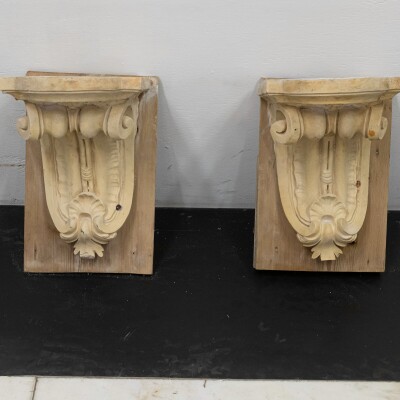 Antique 19th Century Carved Stone Corbels