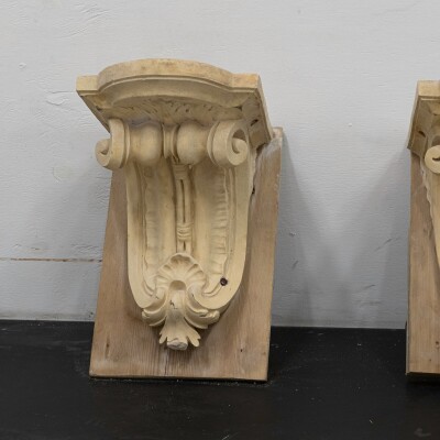 Antique 19th Century Carved Stone Corbels