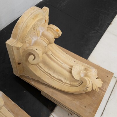 Antique 19th Century Carved Stone Corbels