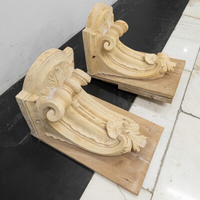 Antique 19th Century Carved Stone Corbels