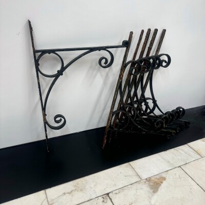 Antique Wrought Iron Brackets - 3 Pairs Available