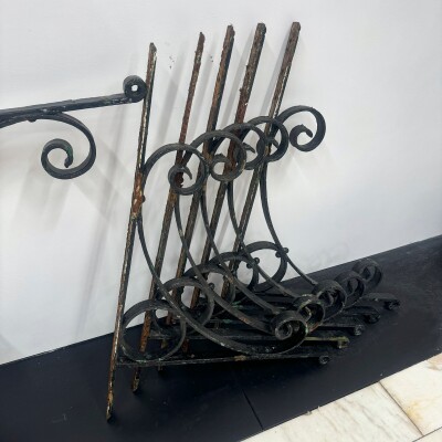 Antique Wrought Iron Brackets - 3 Pairs Available