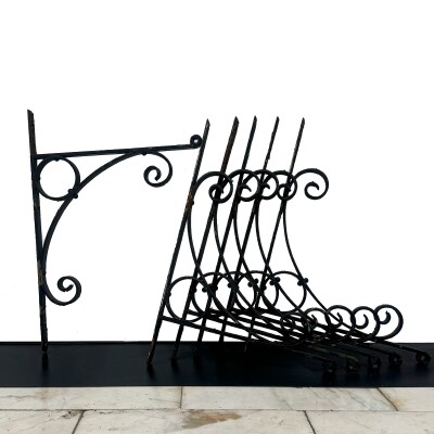 Antique Wrought Iron Brackets - 3 Pairs Available