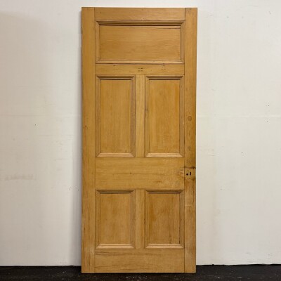 Antique Victorian 5 Panel Door - 206cm x 89.5cm