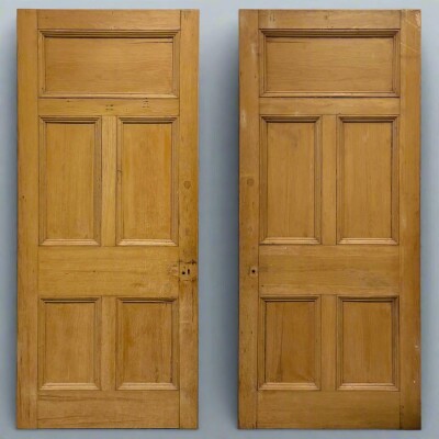 Antique Victorian 5 Panel Door - 206cm x 89.5cm