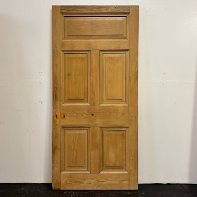 Antique Victorian 5 Panel Door - 206cm x 96.5cm