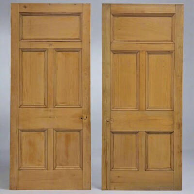 Antique Victorian 5 Panel Door - 219.5cm x 95.5cm