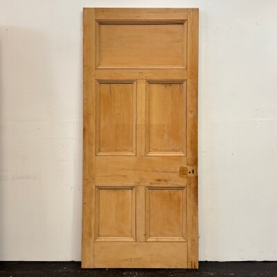 Antique Victorian 5 Panel Door - 216cm x 97cm