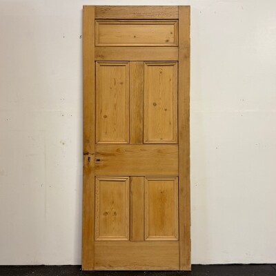 Antique Victorian 5 Panel Door - 204cm x 83.5cm