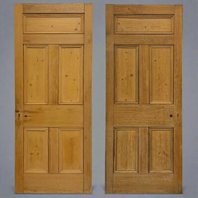 Antique Victorian 5 Panel Door - 204cm x 83.5cm
