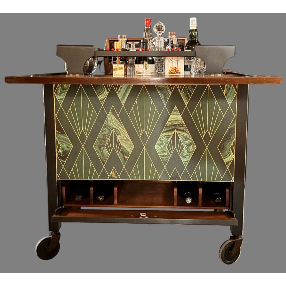Art Deco Cocktail Vintage Cocktail Bar Cabinet Recraft Upcycled