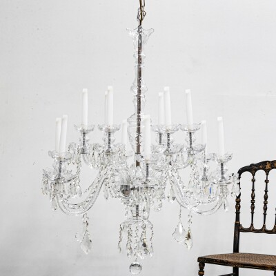 Large Antique Crystal Chandelier from Victoria Palace Theatre | Pair Available