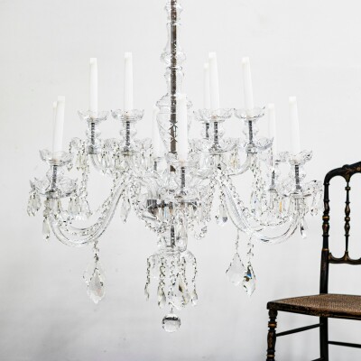 Large Antique Crystal Chandelier from Victoria Palace Theatre | Pair Available