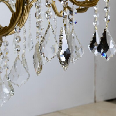 Large French Gilt Birdcage and Crystal Chandelier | 12 Arm