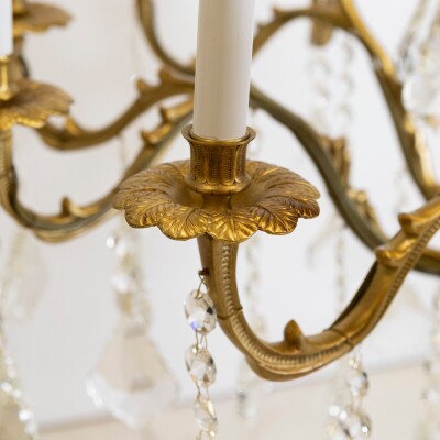 Large French Gilt Birdcage and Crystal Chandelier | 12 Arm