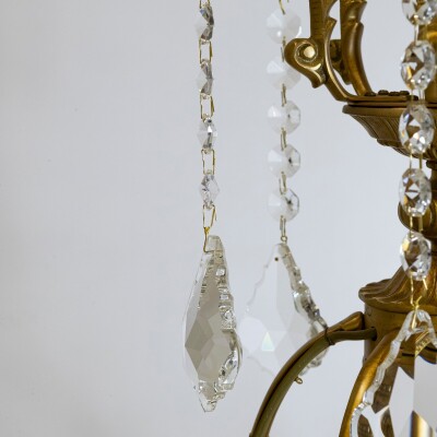 Large French Gilt Birdcage and Crystal Chandelier | 12 Arm