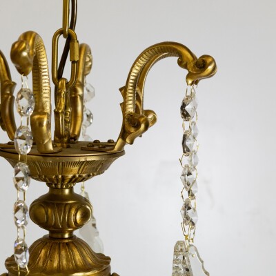 Large French Gilt Birdcage and Crystal Chandelier | 12 Arm