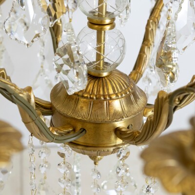 Large French Gilt Birdcage and Crystal Chandelier | 12 Arm