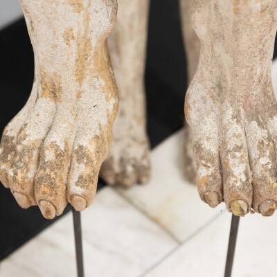 Pair of Sphinx of Naxos Stautues from Movie Set Design Sculptures