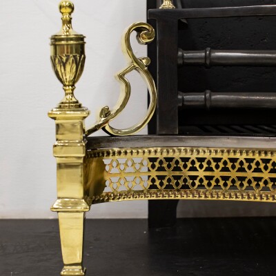 Reclaimed Cast Iron and Brass Fire Basket