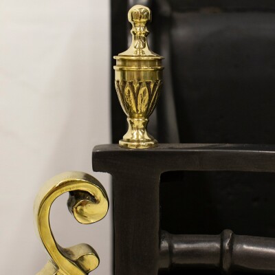 Reclaimed Cast Iron and Brass Fire Basket