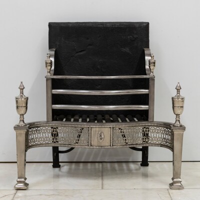Reclaimed Georgian Style Polished Steel Fire Basket