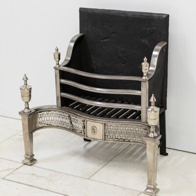 Reclaimed Georgian Style Polished Steel Fire Basket