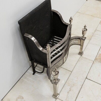 Reclaimed Georgian Style Polished Steel Fire Basket