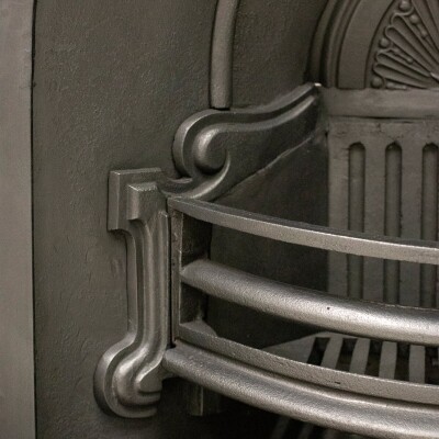 Antique Victorian Cast Iron Rope Detail Arched Fireplace Insert