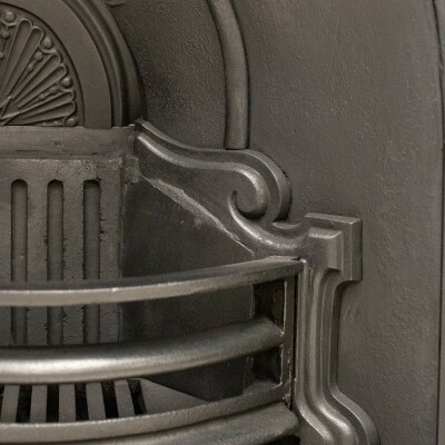Antique Victorian Cast Iron Rope Detail Arched Fireplace Insert