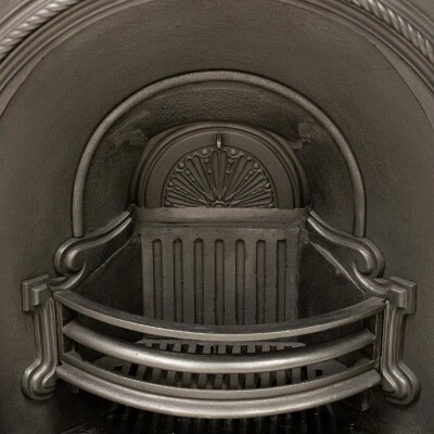 Antique Victorian Cast Iron Rope Detail Arched Fireplace Insert