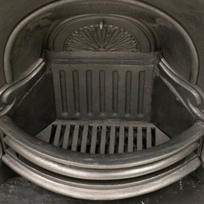 Antique Victorian Cast Iron Rope Detail Arched Fireplace Insert