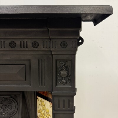 Antique Victorian Tiled Cast Iron Combination Fireplace