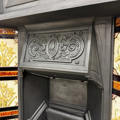 Antique Victorian Tiled Cast Iron Combination Fireplace