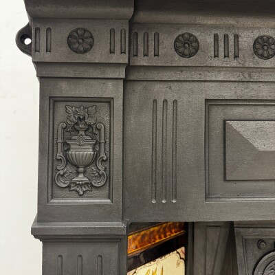 Antique Victorian Tiled Cast Iron Combination Fireplace