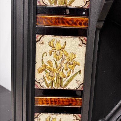 Antique Victorian Tiled Cast Iron Combination Fireplace