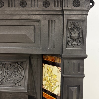 Antique Victorian Tiled Cast Iron Combination Fireplace