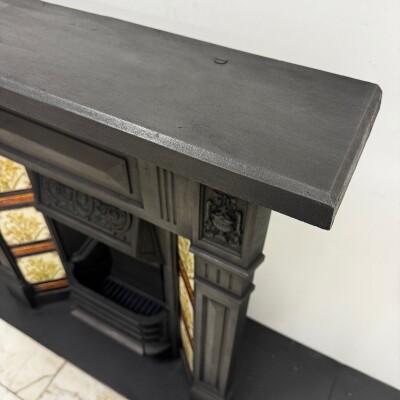 Antique Victorian Tiled Cast Iron Combination Fireplace