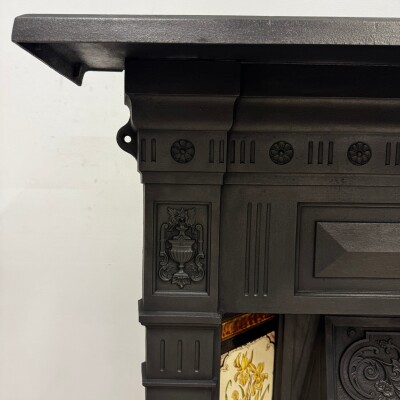 Antique Victorian Tiled Cast Iron Combination Fireplace