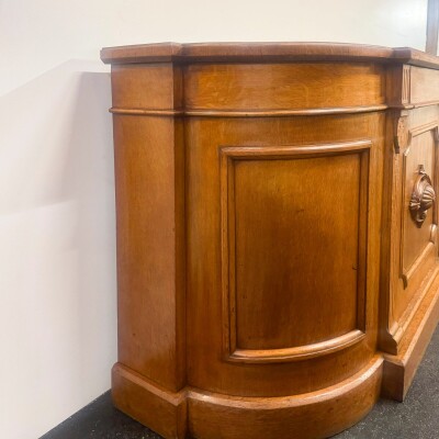 Antique Victorian Oak Wood Sideboard
