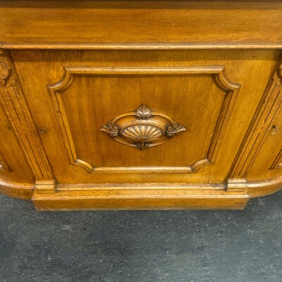 Antique Victorian Oak Wood Sideboard