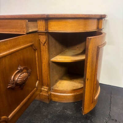 Antique Victorian Oak Wood Sideboard