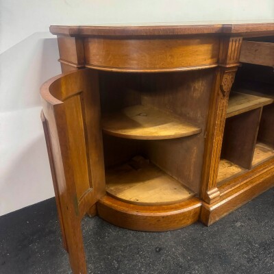 Antique Victorian Oak Wood Sideboard