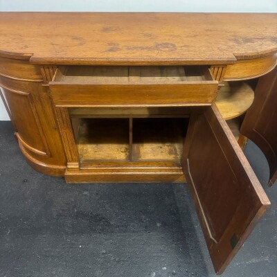 Antique Victorian Oak Wood Sideboard