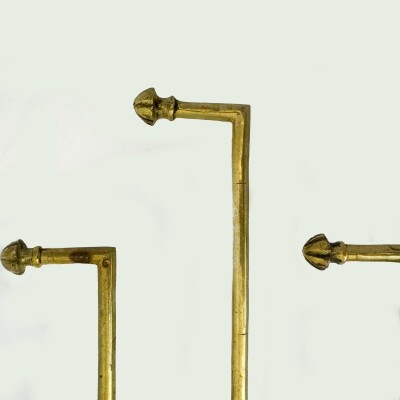 Antique Victorian Brass Door Hooks | Set of 3