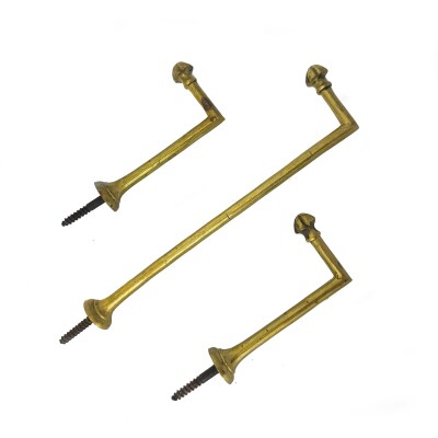 Antique Victorian Brass Door Hooks | Set of 3