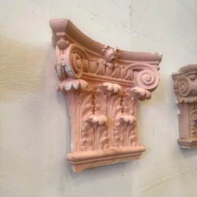 Set of 4 Plaster Corinthian Capitals