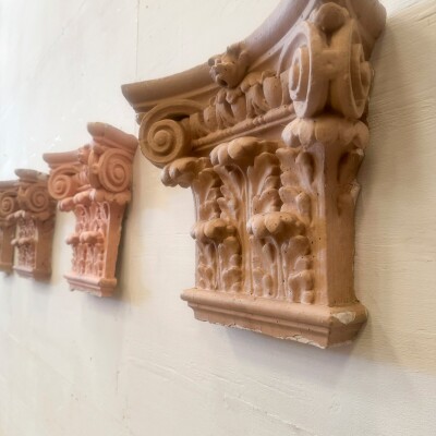 Set of 4 Plaster Corinthian Capitals
