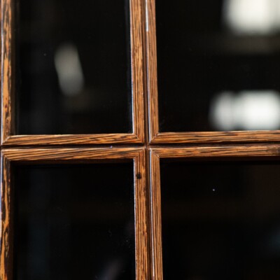 Panga Panga Door With Black Glass Panels